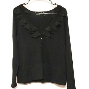 Daisy Fuentes sz small black sweater button (351)